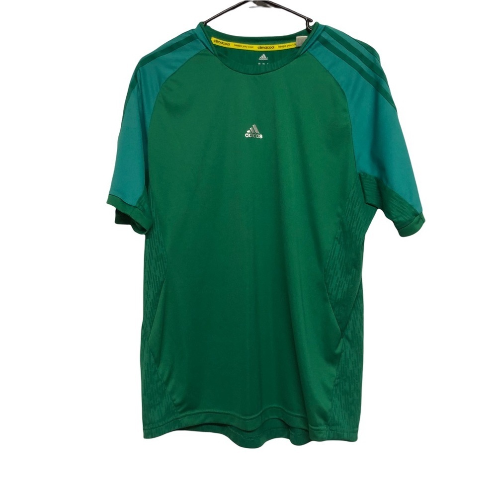 Adidas Green and Yellow Athletic Top Size‎ Medium Climacool